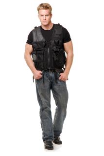SWAT vest black military team mens adult halloween costume One Size 
