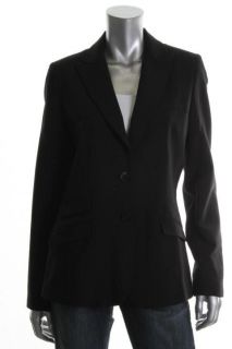 Elie Tahari NEW Kimberly Black Wool Lined Two Button Blazer Jacket 12 