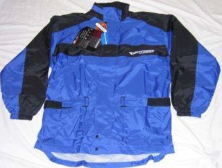   Teknic OTISCA Rain Jacket Airtex Lining Motorcycle Rainwear Blue SMALL