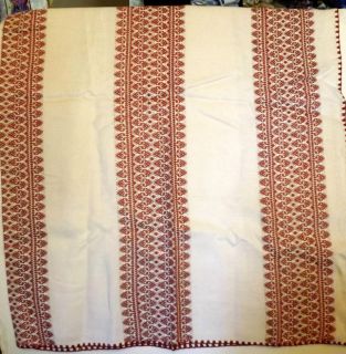 Vintage Swedish Danish Norweigan Embroidery on Linen Tablecloth