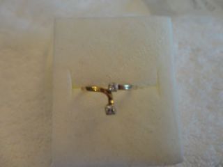 Solid 10kt Gold Diamond Letter T Ring Custom Vintage 1.8 grams size 3 