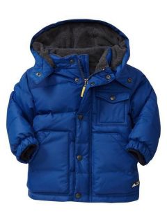NWT GAP Toddler Boys Warmest Jacket Coat Royal BLUE Down Fill