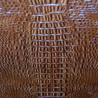 OZ. Brown Alligator Print Cow Hide Leather Skin CC6abc
