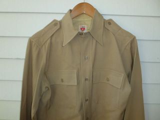 AAF GI Officer Khaki Gabardine Wool Shirt Custom Tailored w Label