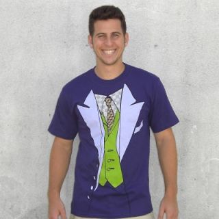 The Joker T Shirt Costume Batman Purple Suit New