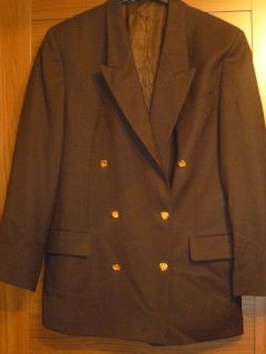 Vintage Burberry black wool tailored jacket sz UK 16 reg Burberrys 