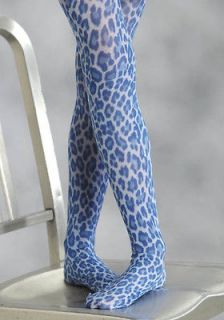 Roper Boots Girls Royal Blue Leopard Tights Footed Leggings Medium