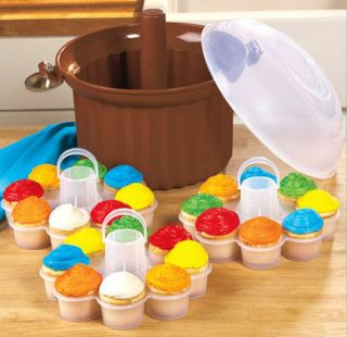 24 Cupcake Carousel Holder Storage Container Carrier 13x11 BPA free 