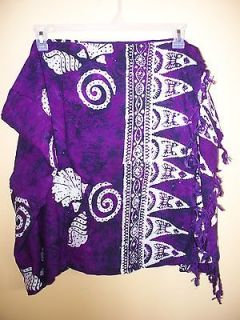 NWT  HALF Batik Tie Dye Sarong, Pareo, Cover up, From Bali, Purple 