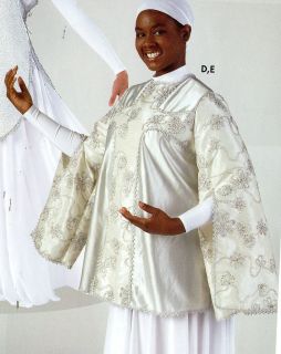 NWT Praisewear Tunic Liturgical Church Dance White Silver cross Top 