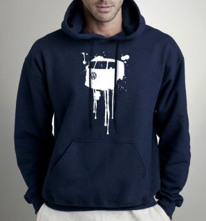 VW SPLITTY CAMPER SPLAT V DUB HOODIE ALL SIZES (RETRO SURFER 