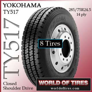 tires Yokohama TY517 MC2 285/75R24.5 semi truck tire 24.5lp 24.5 