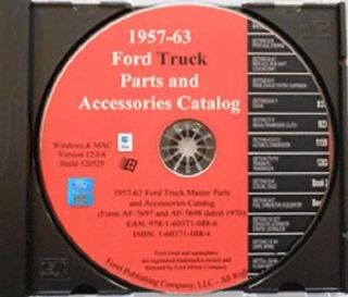 1957 63 Ford Truck Master Parts Catalog on CD   F100 F250 F350