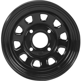   4x4 Front & Rear 12 Inch Gloss Black ITP Delta Steel ATV Wheels