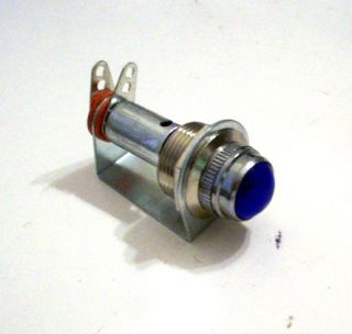 Vintage Stewart Warner BLUE curved lens dash gauge panel light Hot Rod 