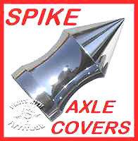 CHROME SPIKE FRONT AXLE NUT COVERS for HARLEY