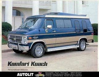 1985 1986 1987 ? Komfort Koach Chevrolet Conversion Van RV Brochure