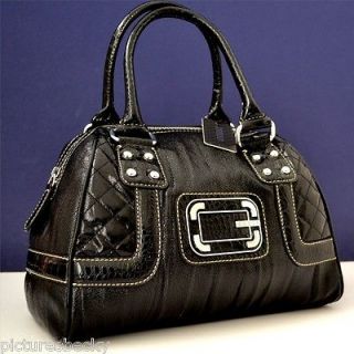 Guess Black Aaliyah Quilted Handbag Box Satchel Doctor Bag