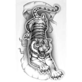 OG Abel Realistic Temporary Tattoo , Tiger, Big Tattoos