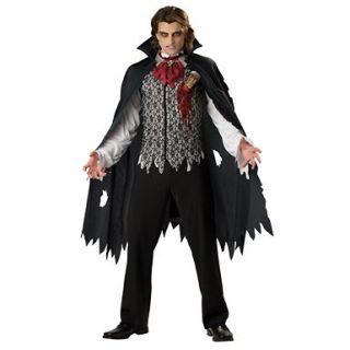 new mens vampire costume transylvanian halloween black red cape vest 
