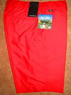 NWT J Lindeberg JL Lawrence Micro Twill Shorts   Size 36   Red Coral