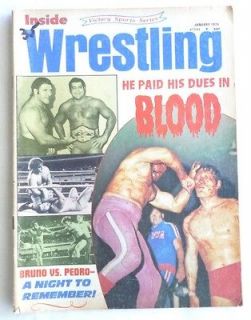 Inside Wrestling Magazine January 1973 Bruno Sammartino Pedro Morales 