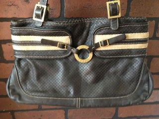 Adrienne Vittadini Perforated Leather Handbag