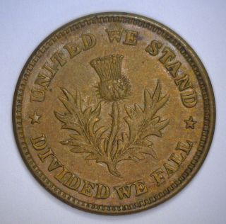 CWT Civil War Token UNITED WE STAND PITTSBURGH DRY GOODS About 