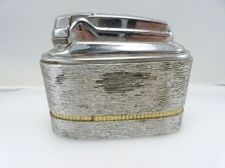 Vintage Silver Tone Art Deco Ronson Varaflame Table Cigarette Lighter
