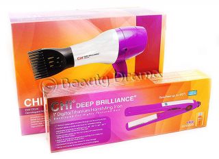 CHI Deep Brilliance Low EMF Hair Blow Dryer & Titanium 1 Flat Iron 
