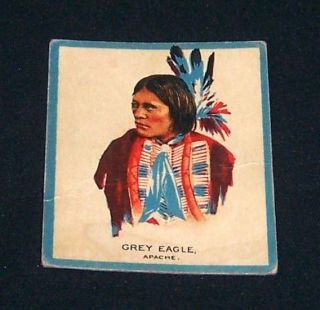 1933 Canadian Chewing Gum INDIANS Card No.28 GREY EAGLE *Scarce* 