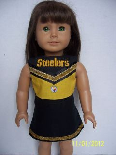 Doll Clothes fits 18 American Girl Pittsburg Steelers Cheerleader