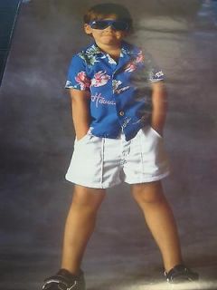 1988 Verkerke little boy hawaiian shirt sunglasses vintage wall poster 