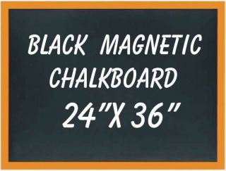 Magnetic Black Chalkboard Menu Sign Board 24 x 36 Wood Frame
