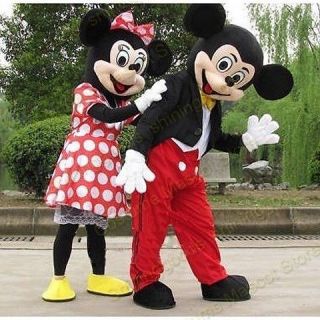 MICKEY AND MINNIE MOUSE COSTUME MASCOT ADULT CARTOON COSTUME PARTY 
