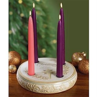   Christmas Is A Journey Ceramic Advent Wreath and Advent Candles
