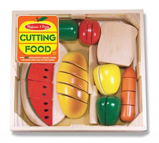 CUTTING FOOD  WOODEN FOOD PRETEND PLAY IN CRATE by Melissa and Doug