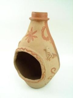   Terracotta Mexican Hand Crafted Stove Chimney Clay Vtg Pottery Grill