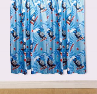   TANK ENGINE (RACE) CURTAINS / 66 X 72 INCHES / CHILDRENS /BOYS BLUE