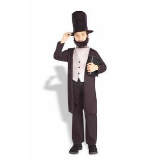 Childs Abe Lincoln Costume Abraham Halloween S Small M Medium L Large 