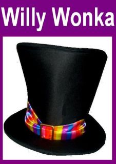 Childs Willy Wonka Tall Top Hat Fancy Dress Book Week