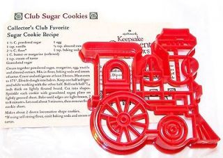   Club Railroad Train Engine Christmas Cookie Cutter & Recipe ~NEW