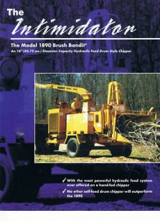 Bandit 1890 Chipper Construction brochure 1999
