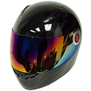 New Youth Kids Motorcycle Full Face Helmet Glossy Solid Black Size S M 