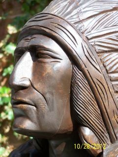 ft Cigar Store Indian Hand Carved Wood #72s1028 Chief Scout not 