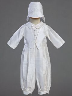 New Baby Boys Silk Dupioni Christening Baptism Outfit Suit NB 3m 6m 