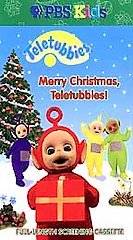 TELETUBBIES MERRY CHRISTMAS PBS VHS x 2 ACTIMATES OOP HTF