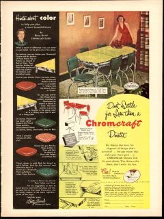 1952 Print Ad Chromcraft Dinette Tables and Chairs