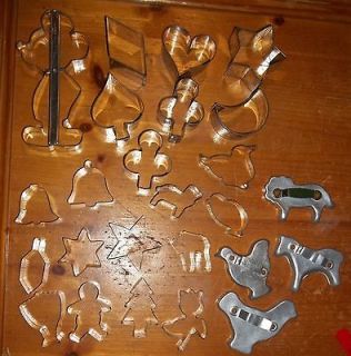 MIXED LOT 25 VINTAGE METAL TIN COOKIE CUTTERS MICKEY MOUSE LARGE SHAPE 