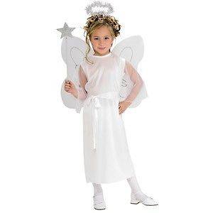 New Girls White Angel Christmas Play Halloween Child Costume Dress 